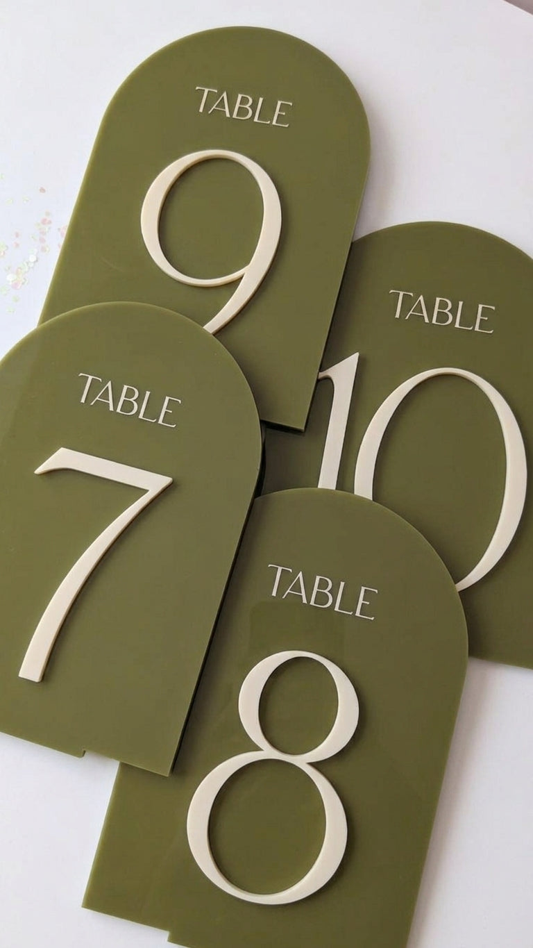 Table Number Signs — Acrylic, A5, with Strut