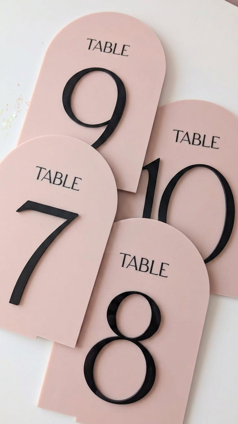 Table Number Signs — Acrylic, A5, with Strut