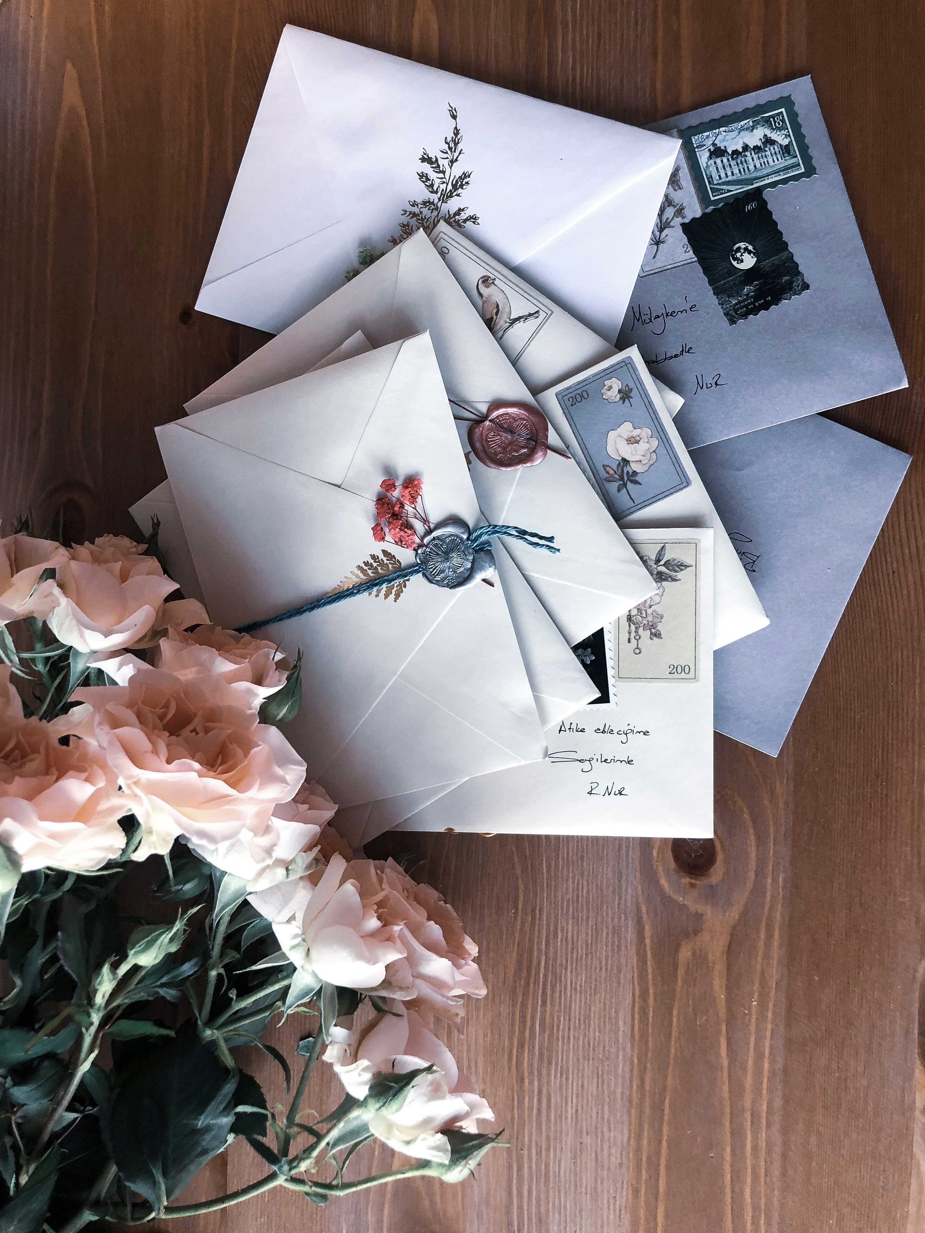 Wax-sealed wedding invitations